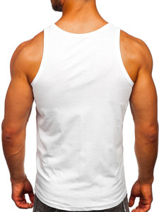 Bijela boxer majica tank top s printom Bolf 14834
