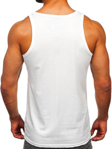 Bijela boxer majica tank top s printom Bolf 14835