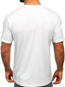 Bijela pamučna muška majica s printom Bolf 14782