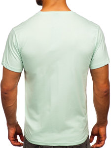 Boje svijetle metvice pamučna majica muška bez printa  Bolf 192397