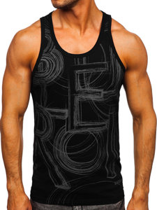 Crna boxer majica tank top s printom Bolf 14846