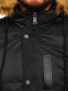 Crna jakna muška zimska Bolf 2129