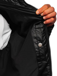 Crna jakna od kože muška biker Bolf EX950