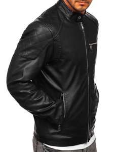 Crna kožna jakna muška Bolf 1151