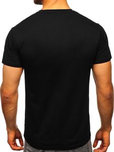 Crna majica muška s printom Bolf KS2106