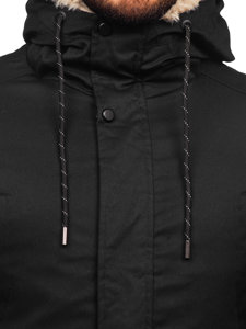 Crna muška jakna zimska parka Bolf 22M52
