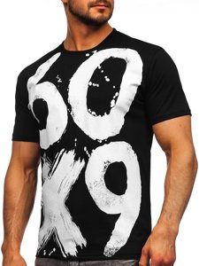 Crna muška majica s printom Bolf 0303