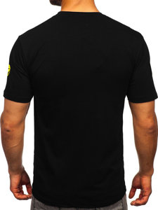 Crna muška majica s printom Bolf 14400
