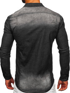 Crna muška traper košulja dugih rukava Bolf MC703N