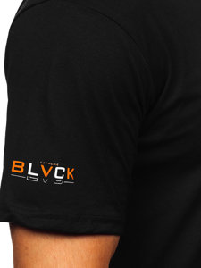 Crna pamučna majica muška s printom Bolf 14773