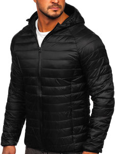 Crna prošivena jakna muška prijelazna sportska Bolf HM112