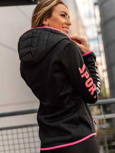 Crna prošivena jakna ženska prijelazna s kapuljačom Bolf KSW4008A