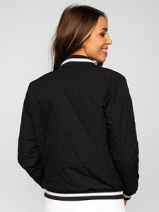 Crna ženska jakna prošivena baseball prijelazna bomber jakna Bolf 16M9070