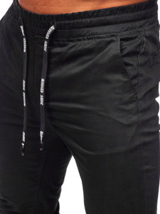 Crne muške hlače od materijala jogger Bolf KA6078