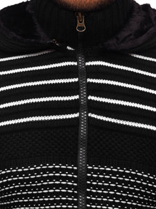 Crni debeli na zip džemper muški s kapuljačom jakna Bolf 2031