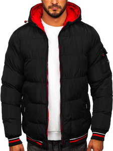 Crno-crvena dvostrana prošivena jakna muška zimska Bolf 7410