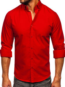 Crvena elegantna muška košulja dugih rukava Bolf 5821-1