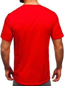 Crvena pamučna muška majica s printom Bolf 14740