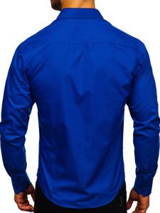 Elegantna muška košulja dugih rukava modra Bolf 1703