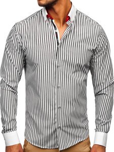 Grafitna prugasta košulja muška dugih rukava Bolf 20727