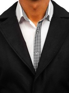 Klasičan jednoredni kaput muški zimski crni Bolf 5438