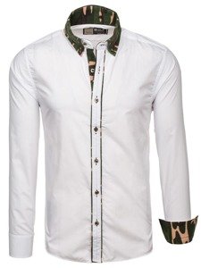 Košulja muška elegantna dugih rukava camo-bijela Bolf 6876