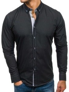 Košulja muška elegantna dugih rukava crna Bolf 5777