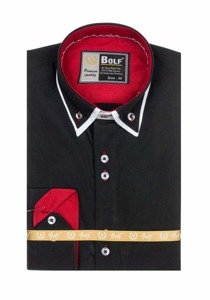 Košulja muška elegantna dugih rukava crna Bolf 5818