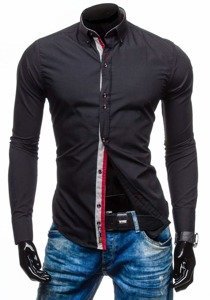 Košulja muška elegantna dugih rukava crna Bolf 5819