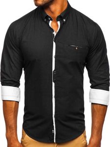 Košulja muška elegantna dugih rukava crna Bolf 7720