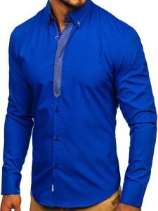 Košulja muška elegantna dugih rukava plava Bolf 3725