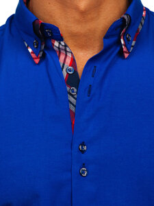 Košulja muška elegantna dugih rukava plava Bolf 4704