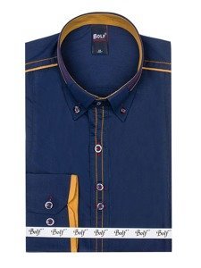 Košulja muška elegantna dugih rukava tamnoplava Bolf 4707