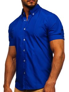 Košulja muška elegantna kratkih rukava plava Bolf 5535