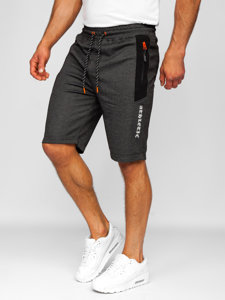 Kratke sportke hlače muške crno-narančaste Bolf Q3874