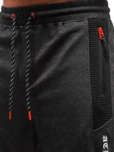Kratke sportke hlače muške crno-narančaste Bolf Q3874