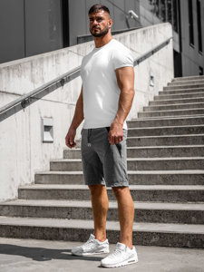 Kratke sportke hlače muške sive-bijele Bolf Q3878