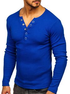 Longsleeve majica muška bez printa plava Bolf 145362