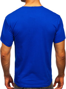 Modra pamučna majica muška bez printa  Bolf 192397