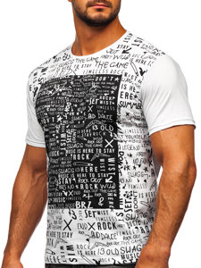 Muška majica s printom bijela Bolf 1173