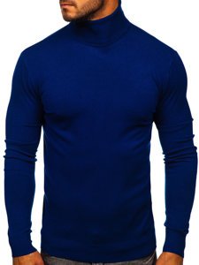 Plavi dolčevita džemper muški bez printa Bolf YY02