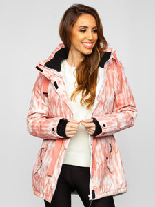 Ružičasta jakna zimska ženska s kapuljačom Bolf B2393