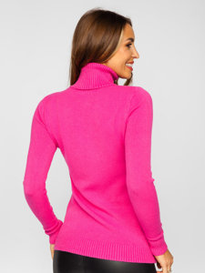 Ružičasti ženski pulover dolčevita Bolf J52386-2