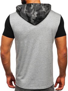 Siva muška camo majica s kapuljačom Bolf 8T970