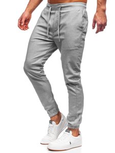 Sive hlače od materijala joggerice muške Bolf 0011
