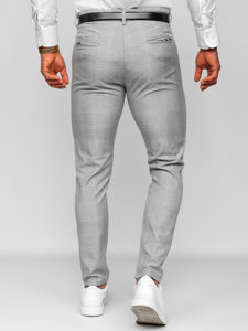 Sivo-białe muške karirane chino hlače Bolf 0036