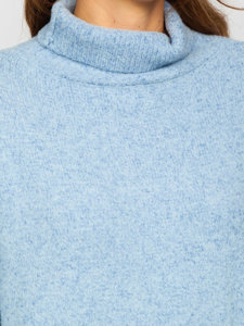 Svijetloplavo dugi ženski pulover dolčevita oversize Bolf J51882