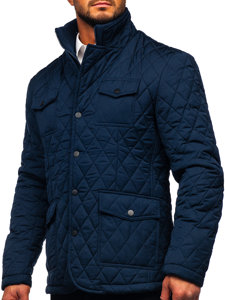 Tamnoplava elegantna jakna muška prošivena Bolf 802