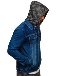 Tamnoplava jakna od trapera muška s kapuljačom Bolf RB9824-1