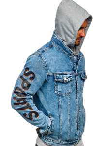 Tamnoplava muška jakna od trapera s kapuljačom Bolf HY959